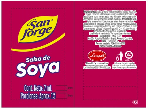 Salsa de soya San Jorge sachet x 7 mL