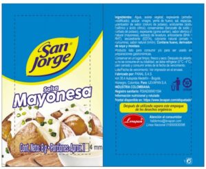 Salsa mayonesa San Jorge sachet x 8 g